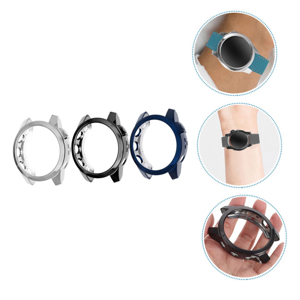 VICASKY 5 Set 7 Custodie Per Orologi Leggere E Di Facile Installazione - Protezione Antigraffio Per Luso Quotidiano 3 Pezzi * 5