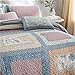 ADGAI Acolchado Patchwork Colcha King Size 3 Pedazos de algodón Hechos a...