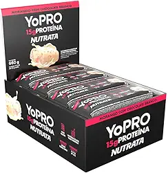 Barra YoPRO Sabor Morango com Chocolate Branco - Nutrata Display C/ 12 Barras de 40g
