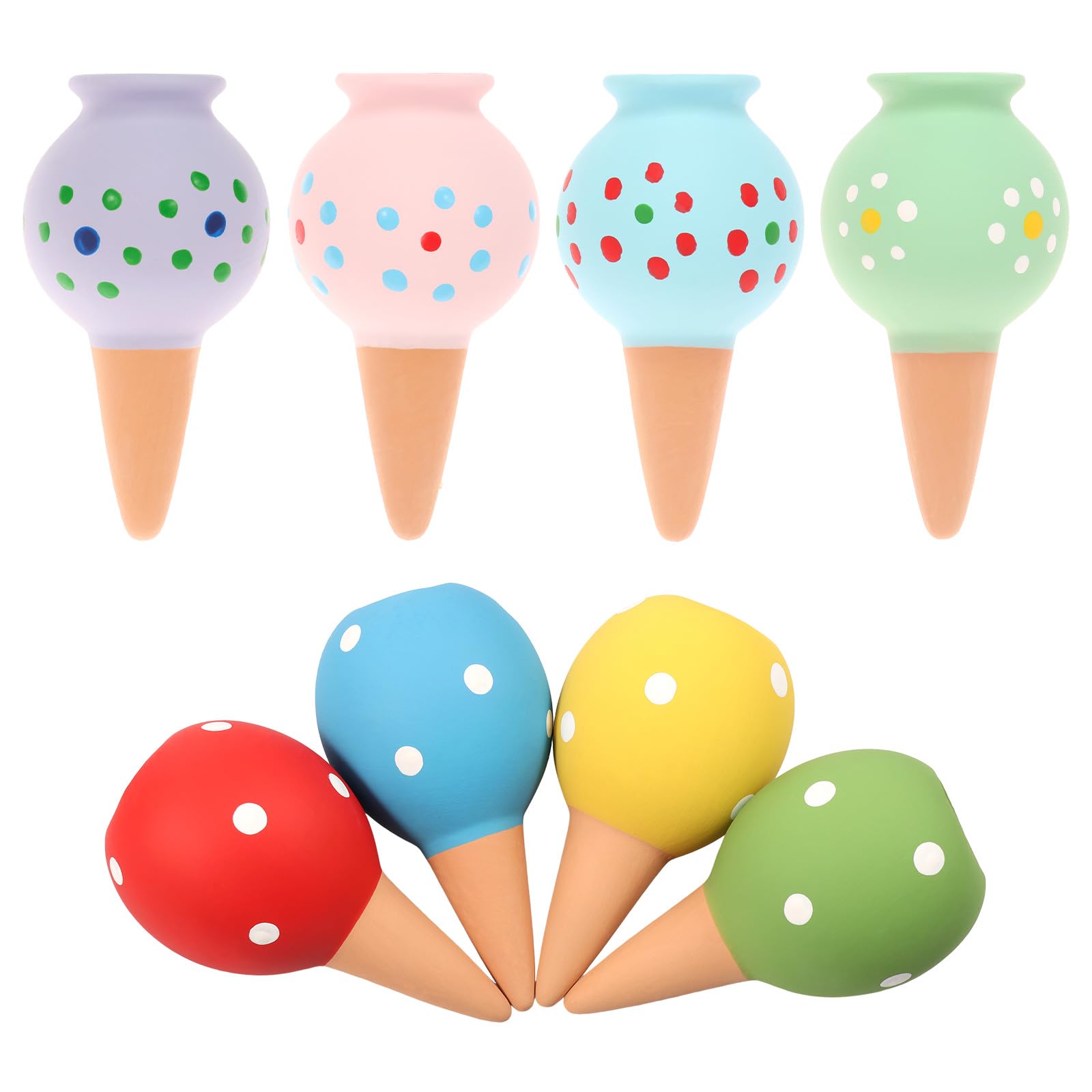 Foppla 8Pcs Plant Watering Globe Automatic Irrigation Drip Spike Self Watering Bulb Orb Planter Insert Excellent Drainage Gardening Waterer Garden Tools for Potted Houseplants Indoor Outdoor