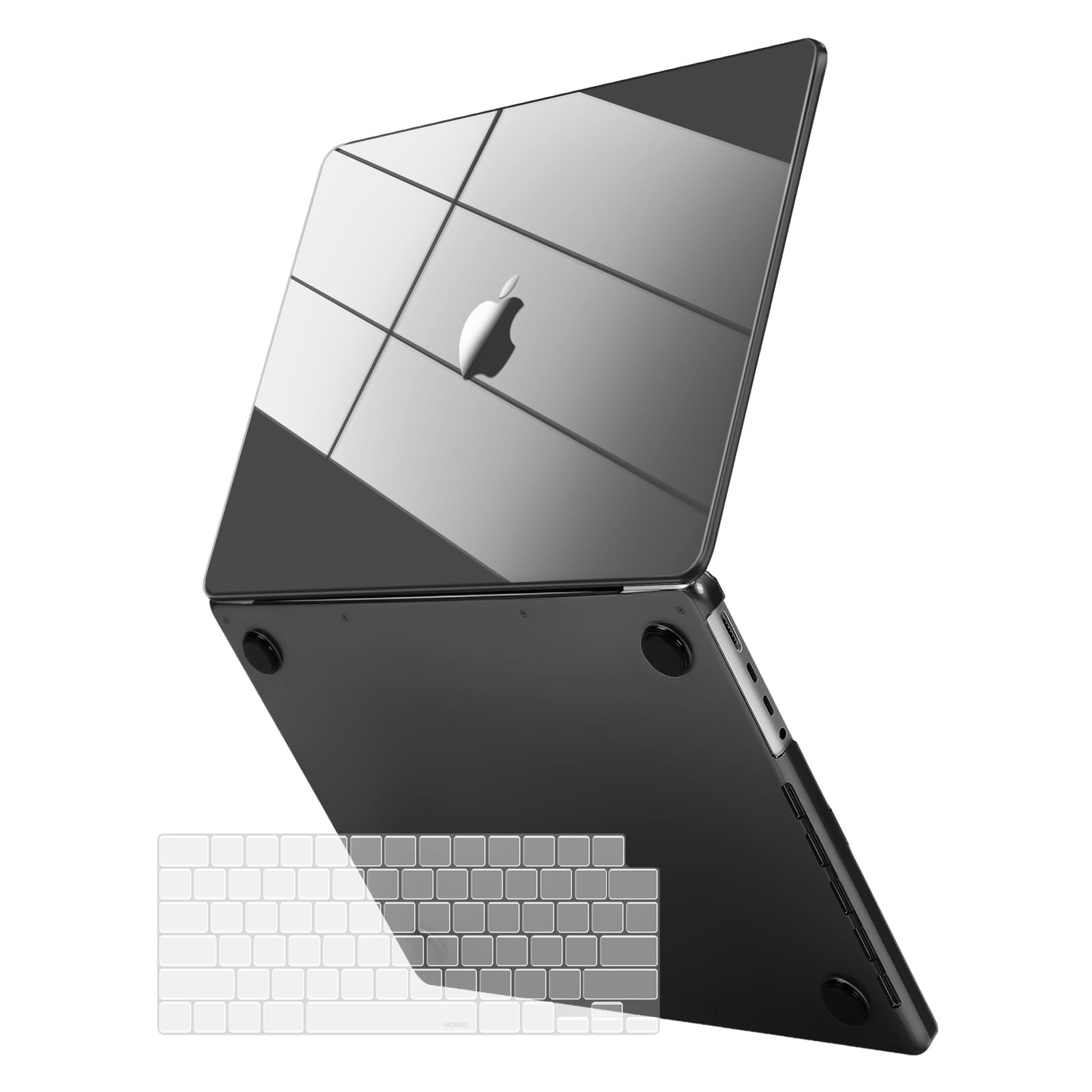 MOSISOCompatible with MacBook Pro 14 inch Case 2025-2021 M4 M3 M2 M1 A3112 A3185 A3401 A2918 A2992 A2779 A2442, Surpass Natural Beauty Protective Plastic Hard Shell&Keyboard Cover, Crystal Black