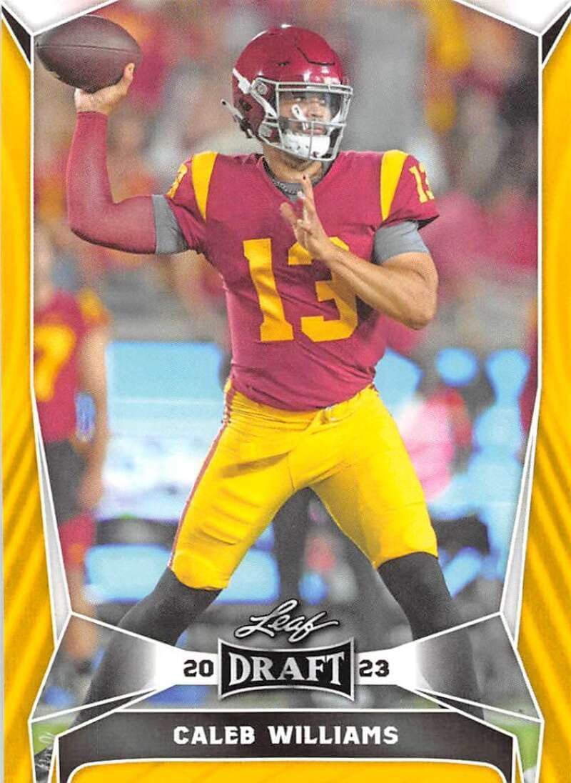 2023 Leaf Draft Gold #20 Caleb Williams USC Trojans Football Card in Raw (NM or Better) Condition