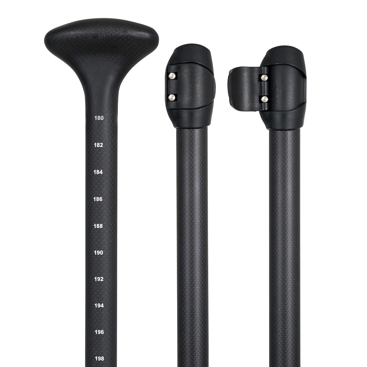 Sportime SUP Paddel Full Carbon | Leicht, robust, sicherer Halt | Verstellbar, für Stand Up Paddling | Schwarz | Ideal für Meer, Wellengang, Anti-Verdrehsicherung