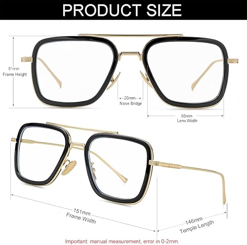 Miniatura 3 de NIDOVIX Gafas de bloqueo de luz azul estilo Tony Stark para hombres y mujeres, gafas de juegos de computadora de Iron Man y Spider-Man
