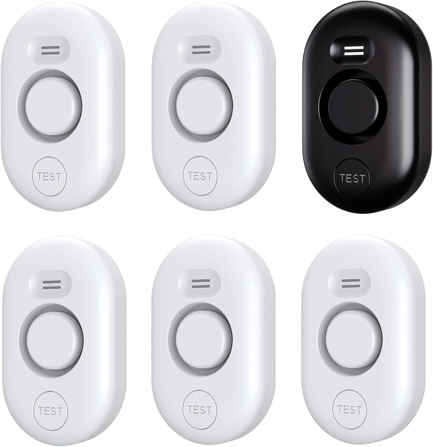 6 Pack Water Leak Detectors (5X White + 1x Black) for Home, 100dB Water Sensor Alarm for Basement, Leakage Detection Devices for Pipe/Drain/Sink/Faucet Drip, Floor Flooding in Bathroom/Kitchen