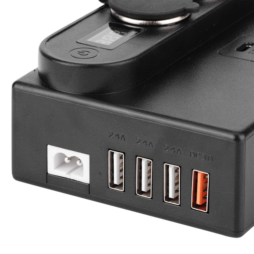 Inversor de Corriente para automóvil de 200 W, 12-24 V a 220 V, 7 Puertos USB