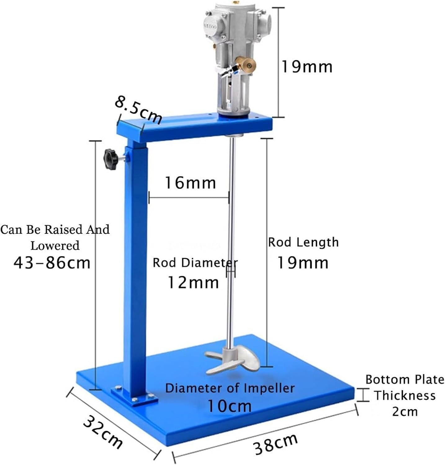 5 Gal/20L Pneumatic Paint Mixer Auto Lifting Paint Agitator Ink Coating Mixing Tool Paint Stirring Machine Bracket Air Agitator
