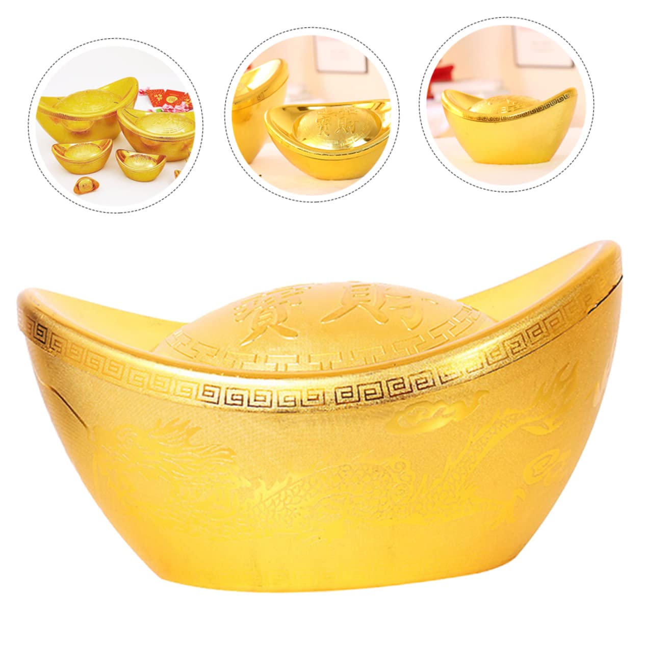 TOPBATHY 3St Yuanbao-Tischschmuck chinesisch neujahr chinesische neujahrsdekoration Yuan Bao Reichtum Barren chinesische Dekoration tischdeko Feng Shui Desktop-Ornament Plastik