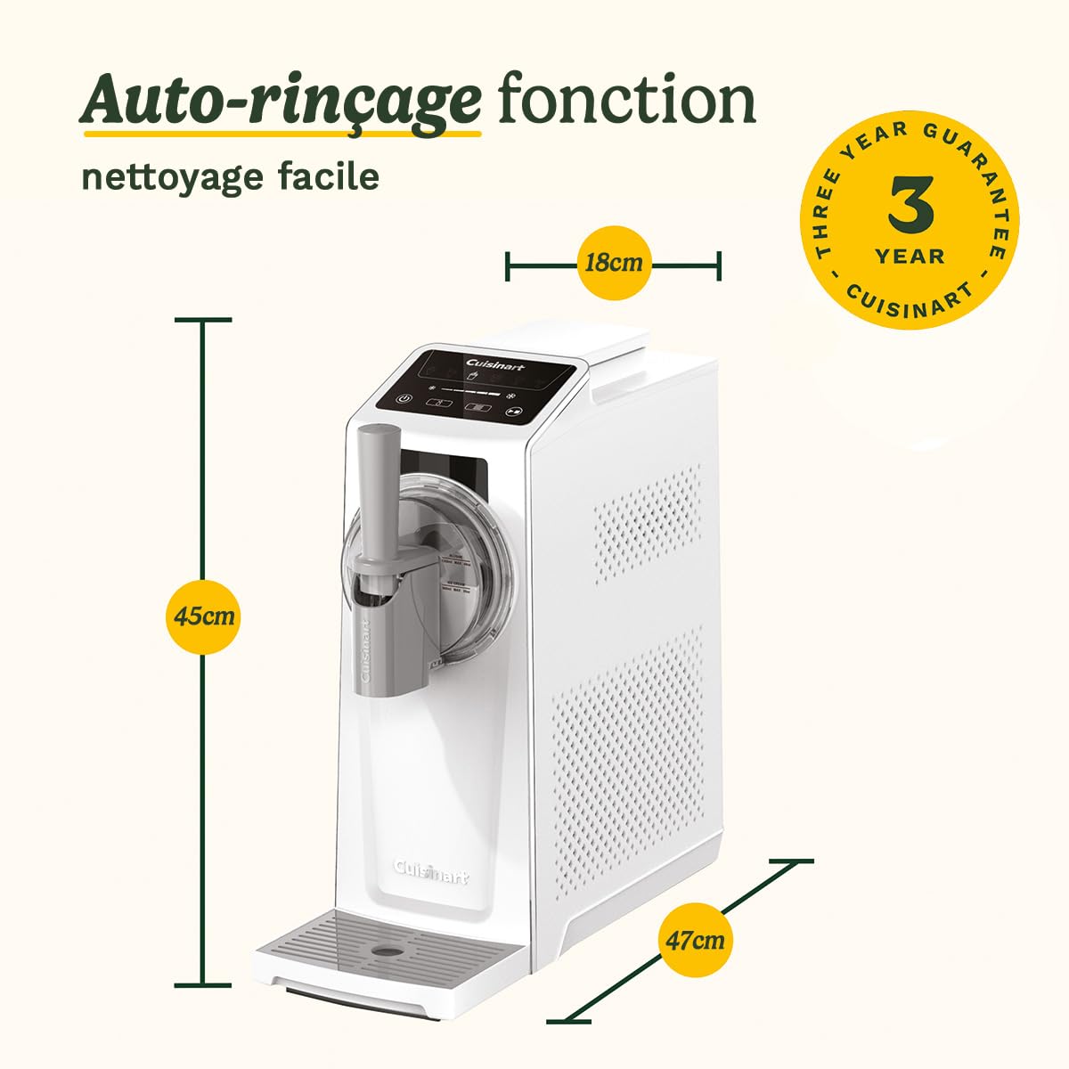 Cuisinart Frost Fusion – Boissons glacées et glaces onctueuses en un seul appareil. 6 programmes (slushies, cocktails, frappés, vin glacé, sorbets, glaces italiennes). Sans glaçons, prêt en 25 min.