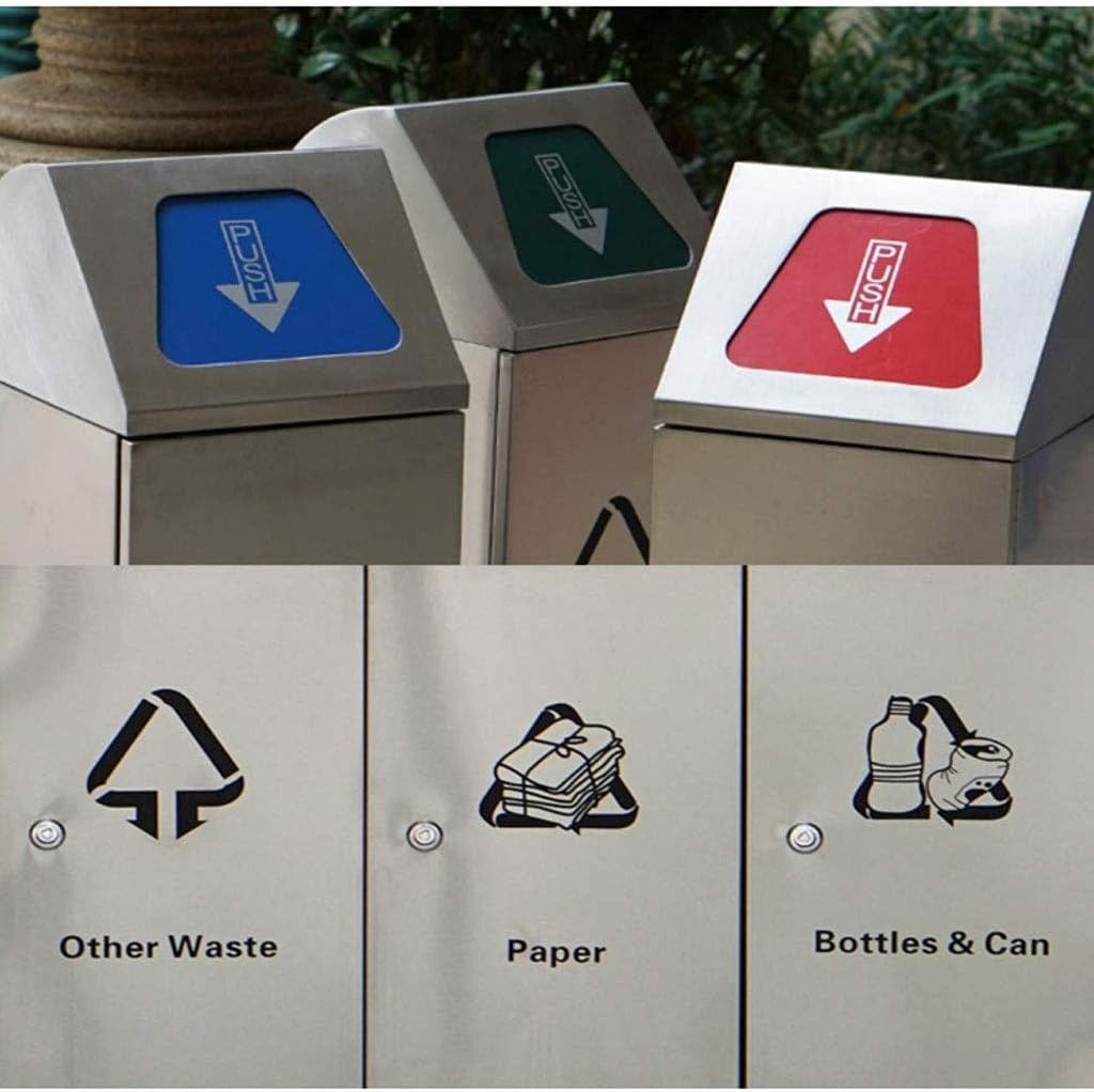 Kosz na śmieci na zewnątrz, sklasyfikowany kosz na śmieci ze stali nierdzewnej, kosz do kuchni i recyklingu, kosz na śmieci na zewnątrz(Red-one)