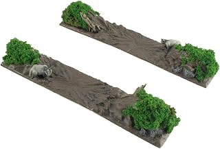 War World Gaming Battle Bocage Damaged Wall Crater Sections x 2 – 28mm Heroic Scale Wargaming Terrain Model Diorama Scenery Wargame WW2 Tabletop Battle Normandy France WWII Hedgerow