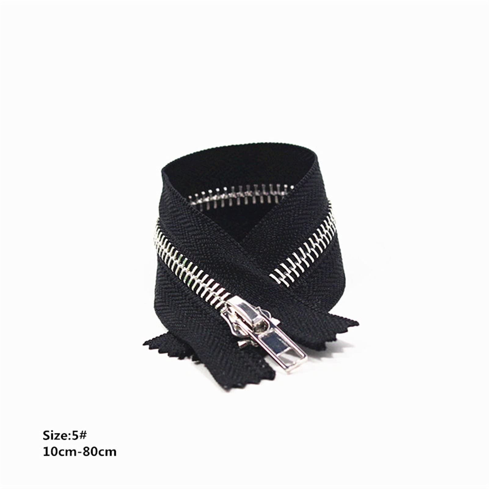 Lnanqing-Chiusure lampo 10pcs White Metal Zipper per cucire con zip Accessori per abbigliamento Jeans Zippers, Chiudi-End 10cm-80cm 5 # Zipper, Multiuso e durevole ( Color : Black , Length : 60cm )