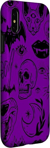 Miniatura 9 de Funda púrpura para iPhone 14 Plus Halloween Skull Sphinx Cat
