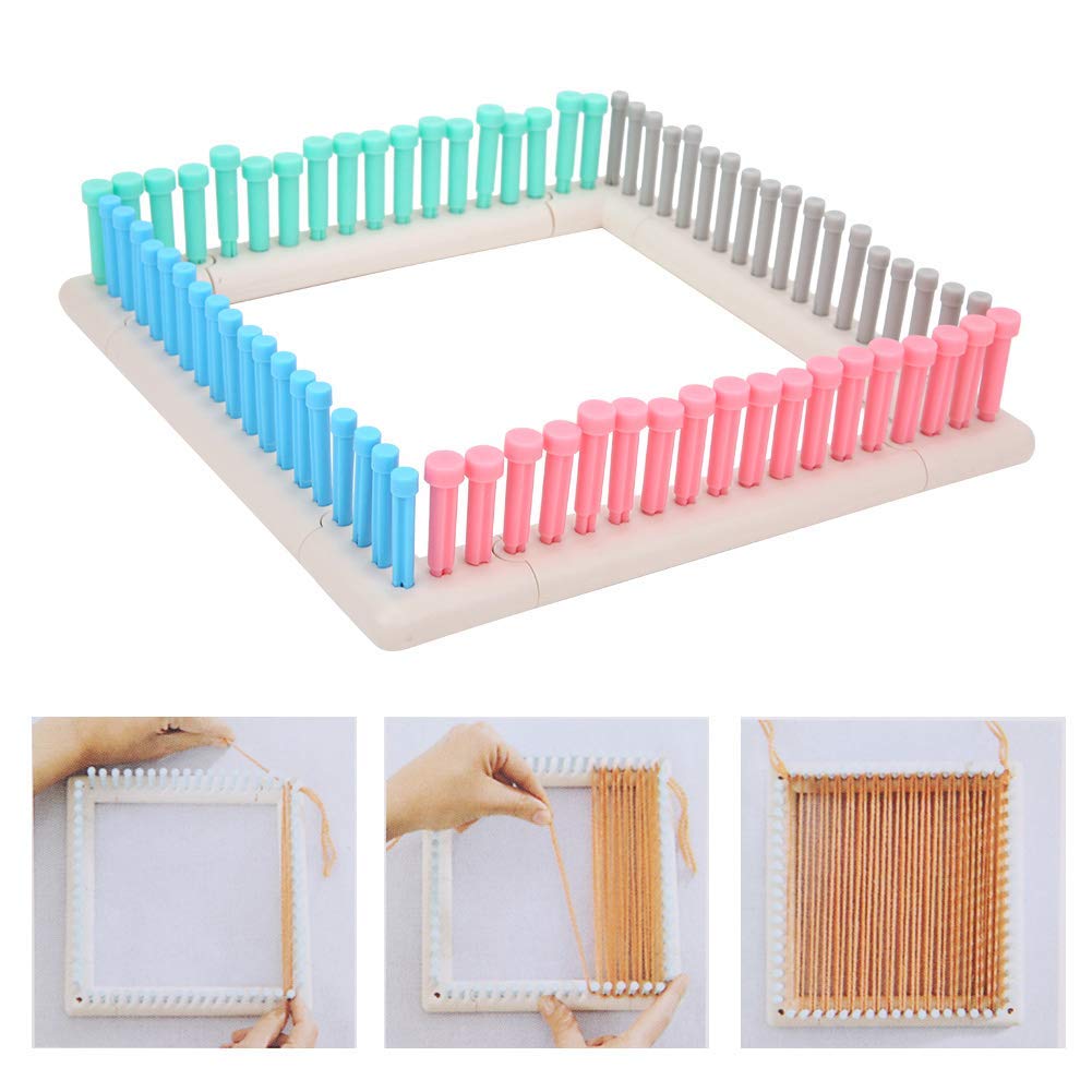 Crafts Knit Weave Kit, Knitting Board Weave Kit Multifunktionales Craft Yarn Crafts Knit and Weave Kit Mini Knitting Plastic Scarf Weaving Kit