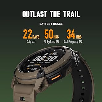 COROS NOMAD Outdoor GPS Smartwatch, 1.3" MIP Touchscreen, Global maps with Turn-by-Turn Navigation, 22 Days Battery Life, Microphone Records Voice Notes, Real-time Weather, and Safety alerts (Brown)