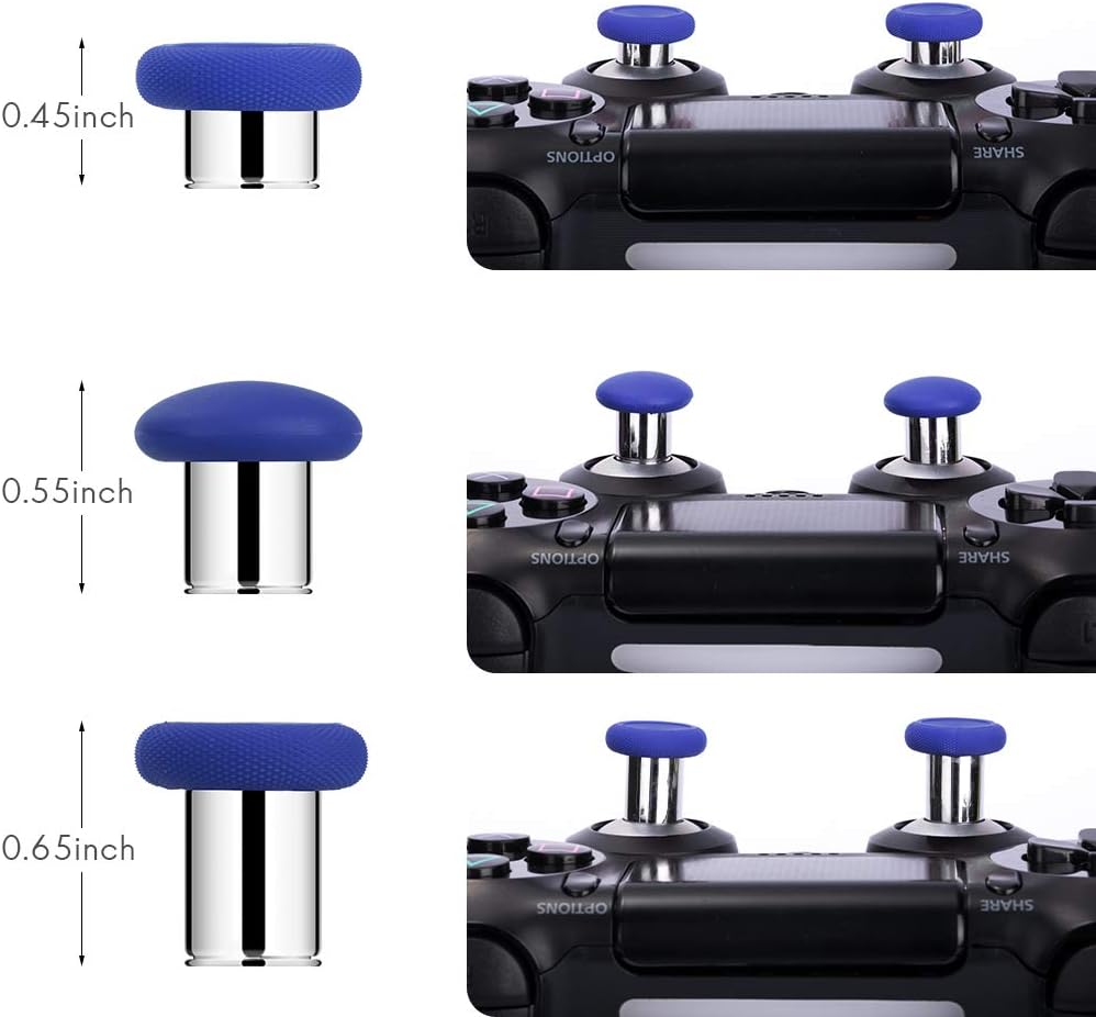 8 in 1 Metal Thumbsticks Joysticks Replacement, Swap Magnetic Analogue Stick Grips Buttons Parts with Repair Kit Accessories Compatible with Xbox one Elite Series 1/ PS4(Blue)