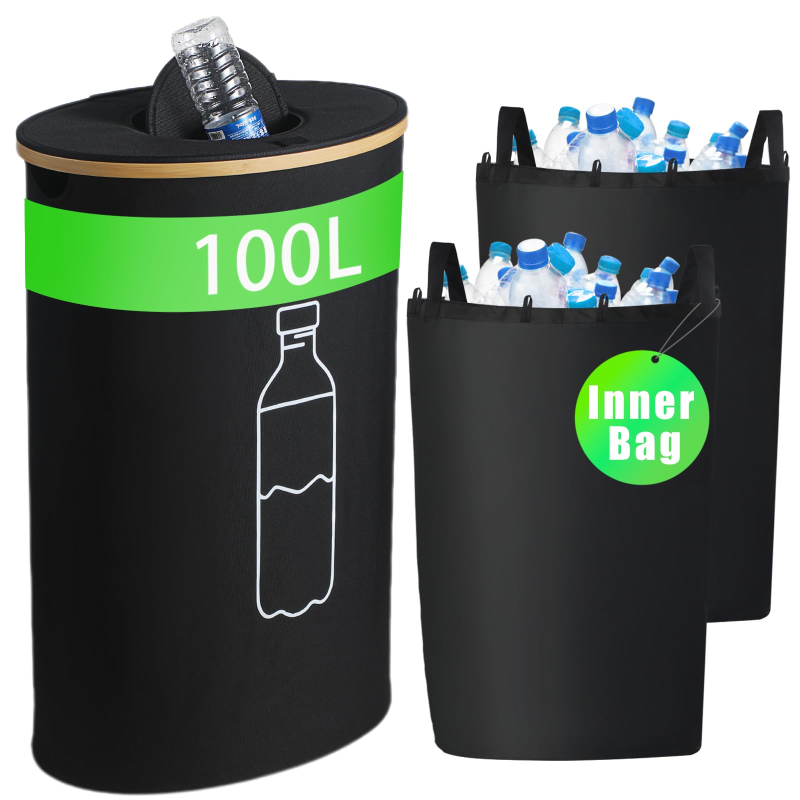 Pfandflaschen Sammelbehlter mit Deckel, 100L Pfandflaschen Aufbewahrung  Flaschensammler Leergut, Behlter Leergut & Altglas Aufbewahrung,  Flaschensammler mit Loch Kche Abstellraum Flaschentasche : Amazon.de:  Kche, Haushalt & Wohnen