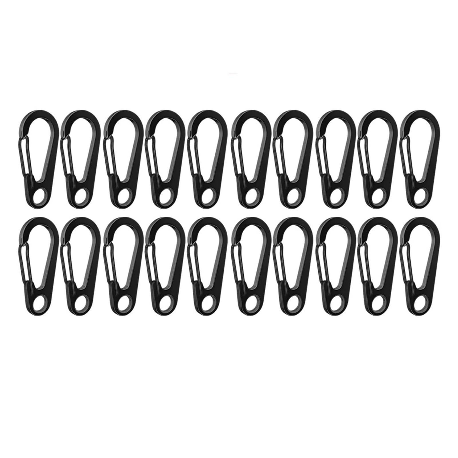Spring Snap Hooks Connector, Multicolor Alloy Mini Snap Hook Keychain for Outdoor Use(Black(20pcs))