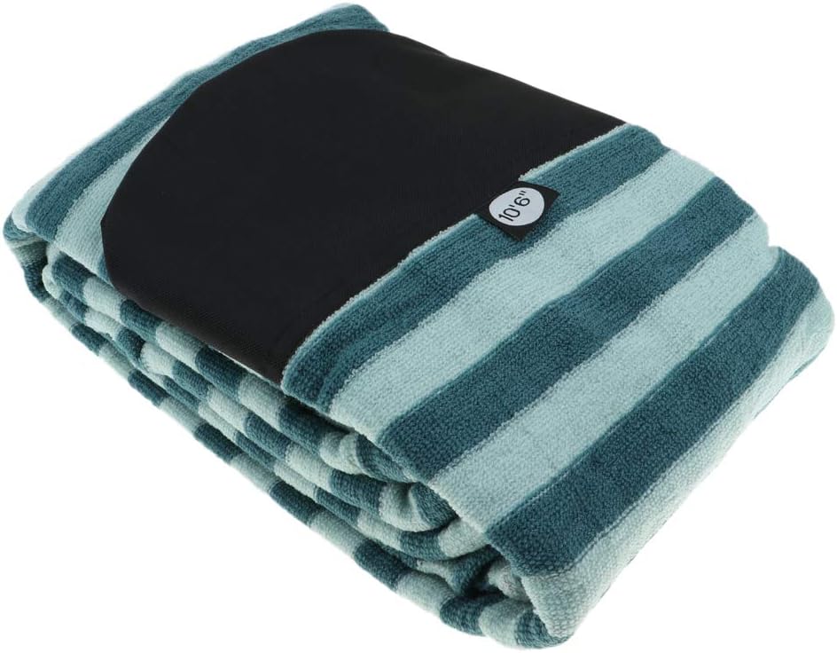 Weight Surfboard Sock ive Bag - Green Stripe, Adjustable Drawstring, Padded Nose or - Suitable for Surfboard, Shortboard, Funboard, and More - 6.8ft - 10.6ft