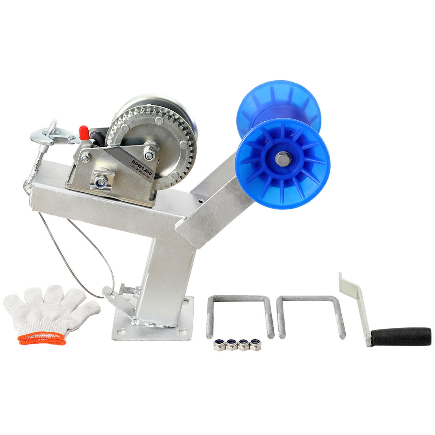 SUDEG Boat Trailer Winch Stand,Boat Trailer Winch Post,Adjustment Height Boat Winch Mount with 1200LB Boat Winch Compatible with 3