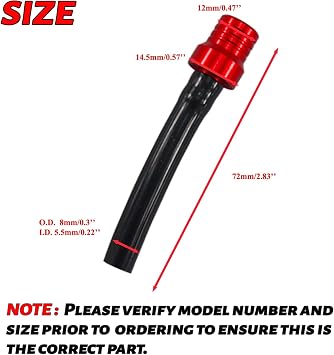 2Pcs ATV Gas Tank Vent Hose Air Vent Hose Gas Fuel Cap Universal CNC Tube One Way Valve Aluminum Breather for 50cc 70cc 90cc 110cc 125cc 150cc 160cc Motorcycle ATV Dirt Pit Bike,Red…