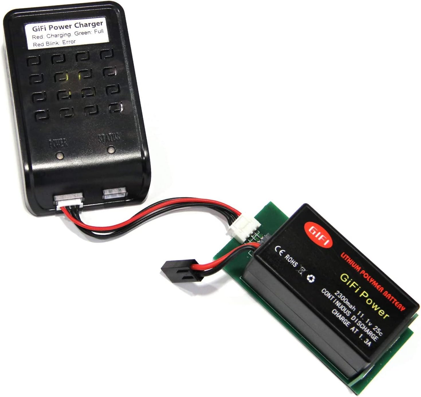 Drone Balance Charger with Adapter Converter and Lithium-Polymer LiPo 11.1V 25c Battery Bundle for Parrot AR 1.0 & 2.0 (2000mAh Batt Bundle)