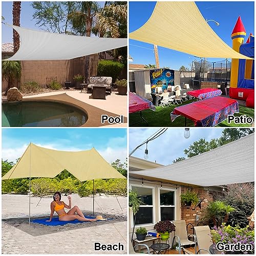 Image of Amagenix Sun Shade Sails Canopy, Beige Outdoor Shade Canopy 8'x 15' UV Block Sunshades for Patio Garden Backyard,CYHSR0815H0