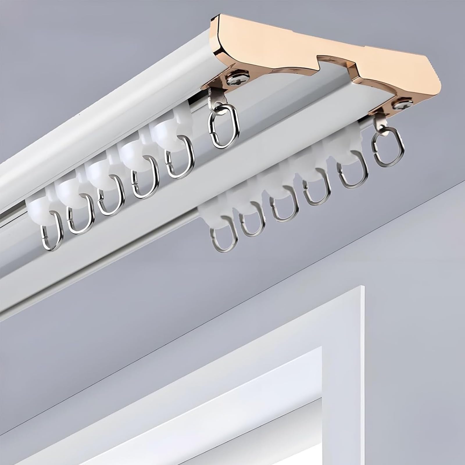 Generico Sistema di binari per Tende, Sistema di binari per Tende Silenzioso - Doppio Binario da 3 m, Montaggio a soffitto per Soggiorno, Camera da Letto, Bagno, divisorio per Ambienti e soluzioni PE