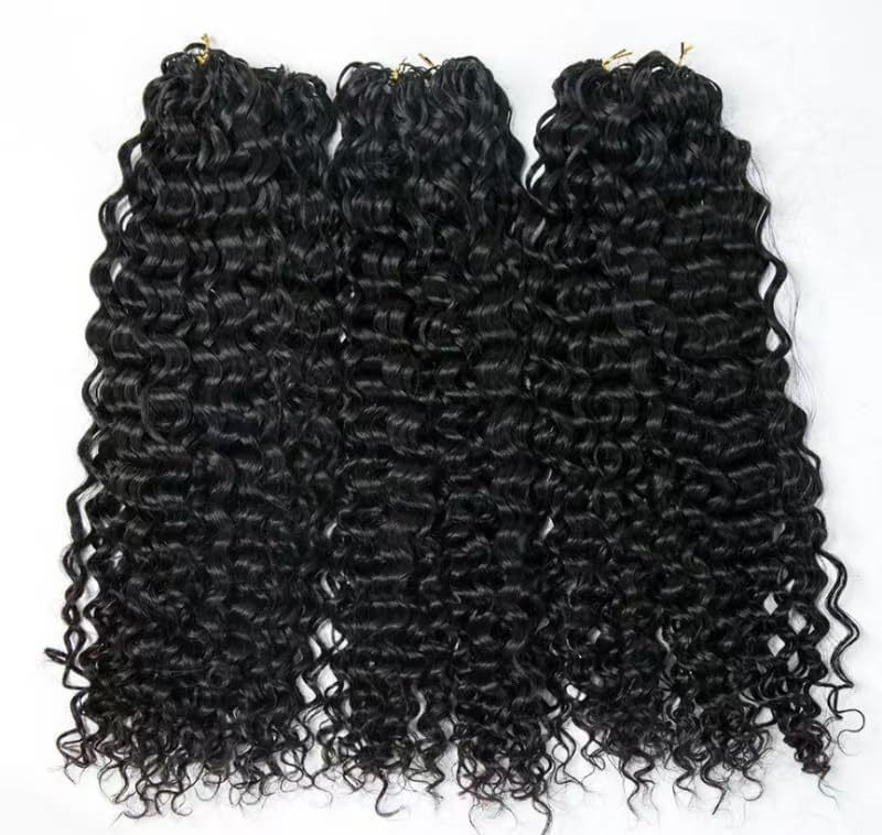 100% Human Hair Knotless Pre-Separated Crochet Hair Extensions Feather Hair Water Wave Feather Line Hair Extensions Natural Color 20inch 200strands 240g