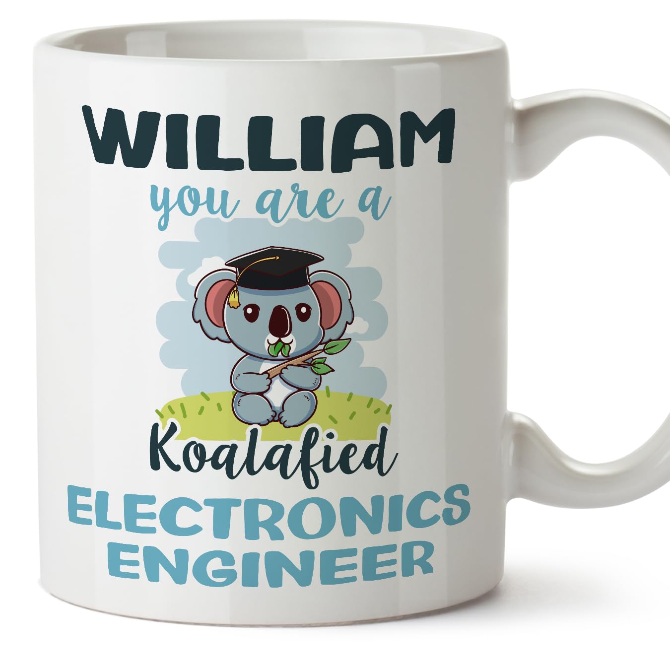 MUGFFINS Personalised Mug for Electronics Engineer man - in English - Custom Koalafied - Funny Custom Gift for Colleagues - Ceramic 11oz Mug — image 1