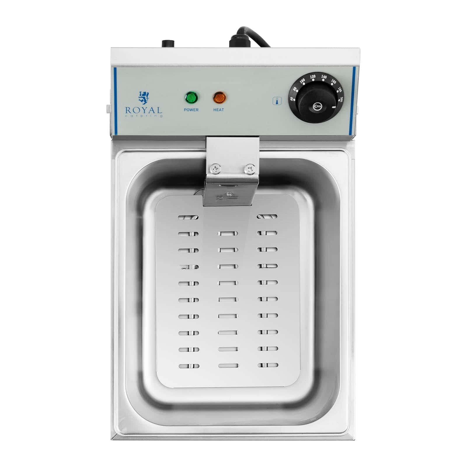Royal Catering Friggitrice Professionale Friggitrice Elettrica RCEF-10EY-ECO (10 L, 3.200 Watt, 230 V, Acciaio inox)