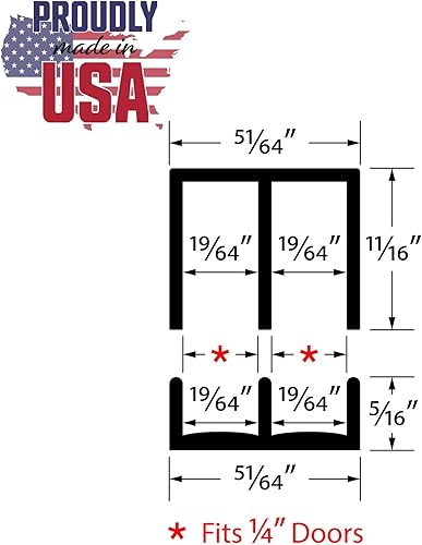 Miniatura 2 de OUTWATER Plastics - Juego de rieles para puertas correderas de plástico beige de 36 pulgadas de largo para paneles de 14 pulgadas de grosor (paquete