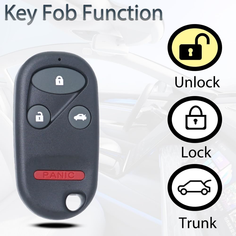 SUPALAND Key Fob Keyless Entry Fits for 1998 1999 2000 2001 2002 Honda Accord 1999-2003 Acura TL Remote Control Replacement KOBUTAH2T, 72147-S0K-A02, 4 Buttons 315MHz