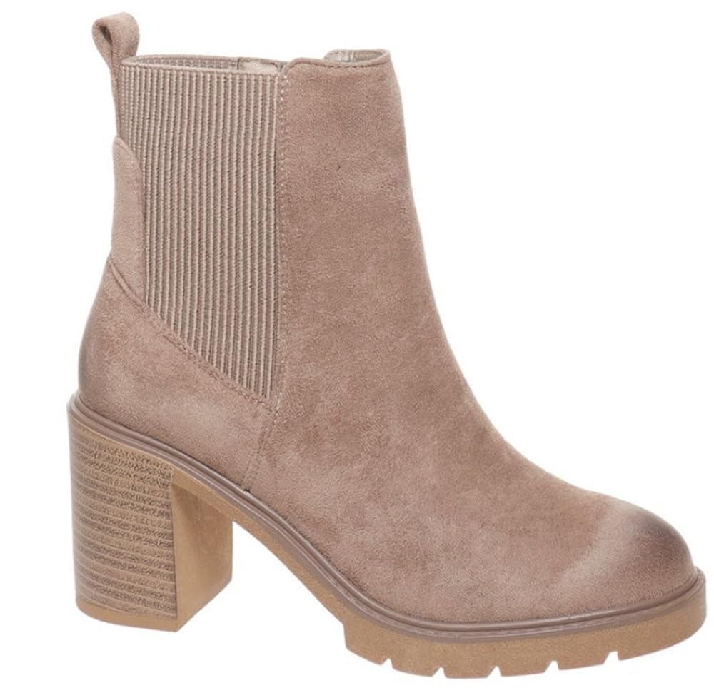 Pierre Dumas Womens Rapid 4 Mid-Calf Boots Faux Suede Round Toe Platform Heel Chestnut