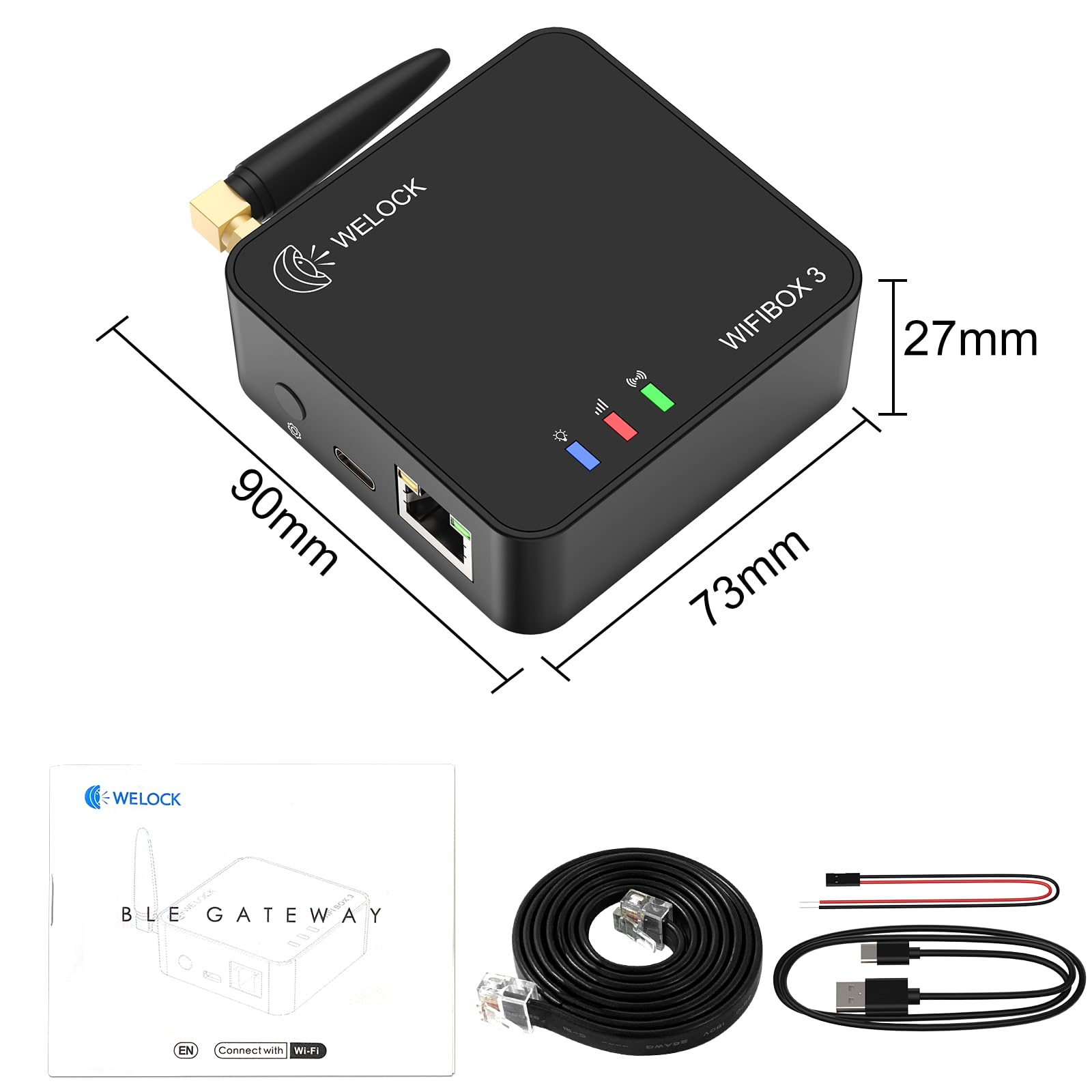 WELOCK Smart Gateway Wi-Fibox3 Sblocco a distanza semplice,compatibile con Alexa e utilizzo intuitivo
