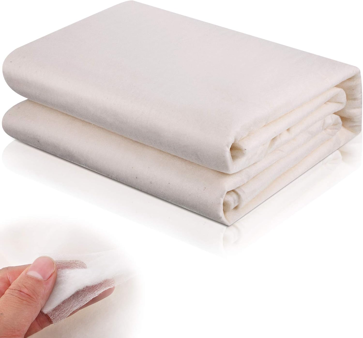 Tatuo Natural Cotton Batting for Quilts 78.7 x 59 Inch Double Sided Non