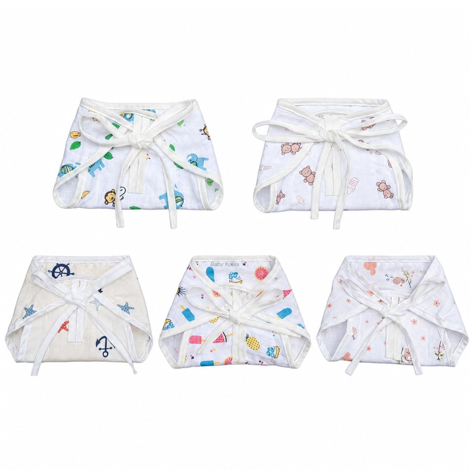 Fabrify Muslin Cloth Diapers/Langot/nappy U Shaped Washable and Reusable Nappies Multicolor,pack of 5-image-15