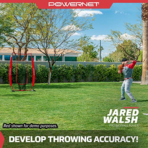 Powernet Infielder Training Baseball Softball Net 4X7 | Throwing Fielding Training Target | Simulate Fielding Situations | Portable, Easy Setup | Team Colors (Pink) #TOP4