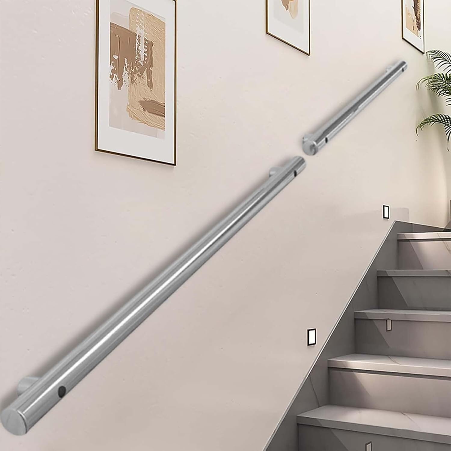 LXXW Bar Foot Rail Staircase Grab Bar Rail - Stainless Steel Handrail Safety Handle for Indoor/Outdoor Stairs(2.6ft/80cm)