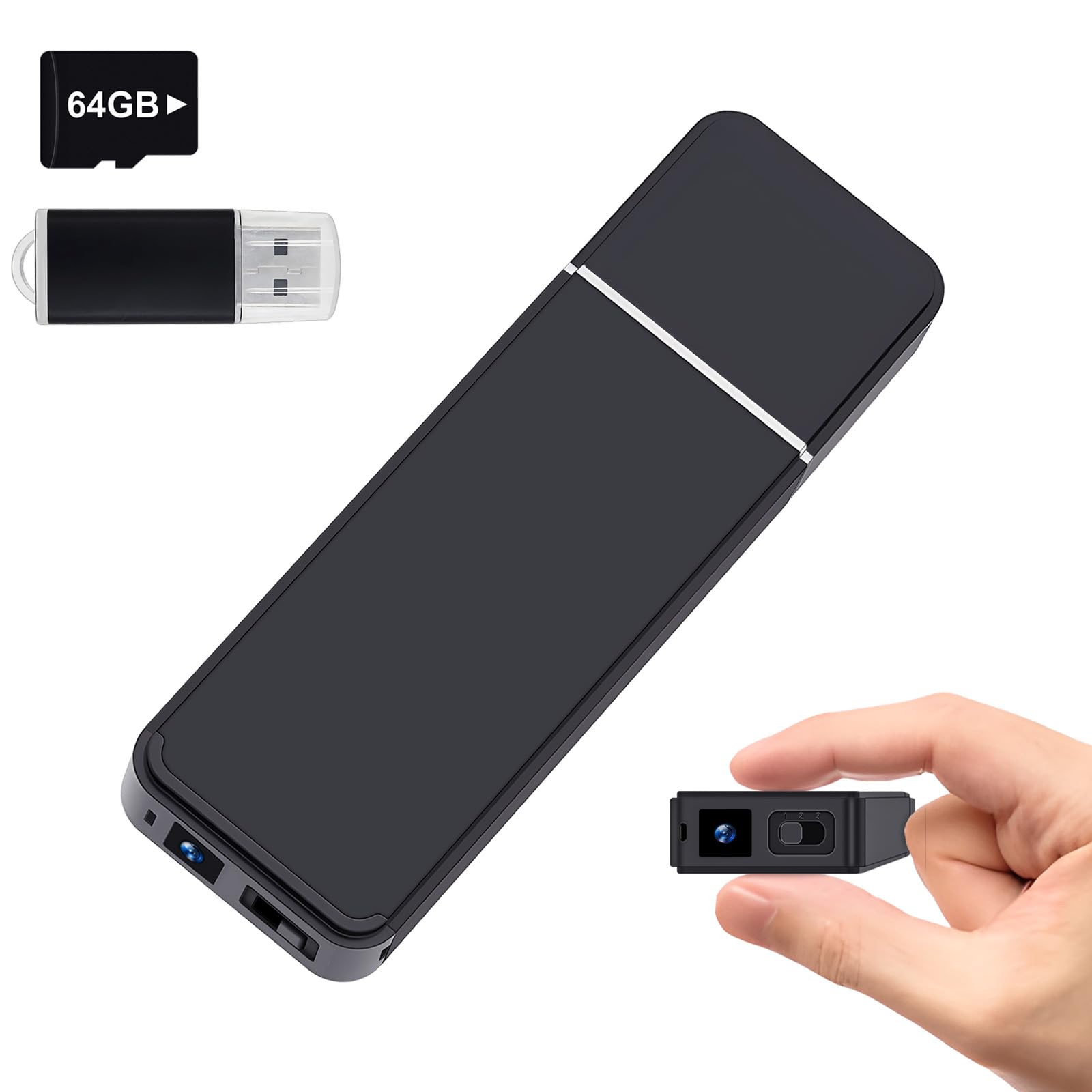 CENGFERDER 1080P Mini Video Camera, 64GB Portable Loop Nanny Recorder Camera with Motion Detection for Home Security