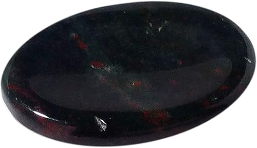 Miniatura 6 de WHOLESALEGEMSHOP Hermosa piedra de sangre + bolsa de cristal curativo de energía positiva para el pulgar, meditación metafísica, meditación