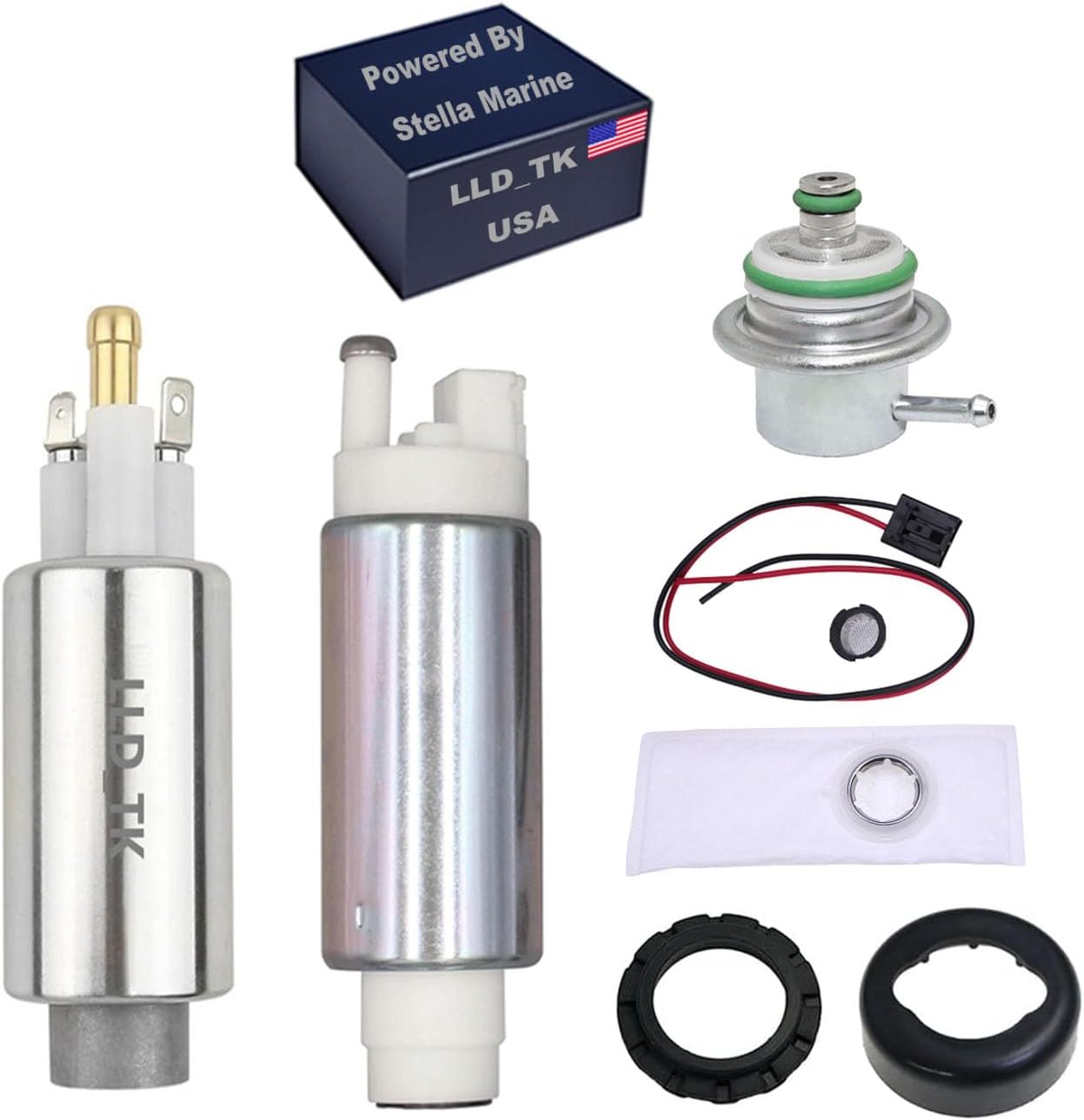 High and Low Pressure Fuel Pump for Mercury Marine Outboard Optimax DFI Pro XS Racing XS Optimax 75-300HP 2003-2024 Replace 880596T55 880596T58