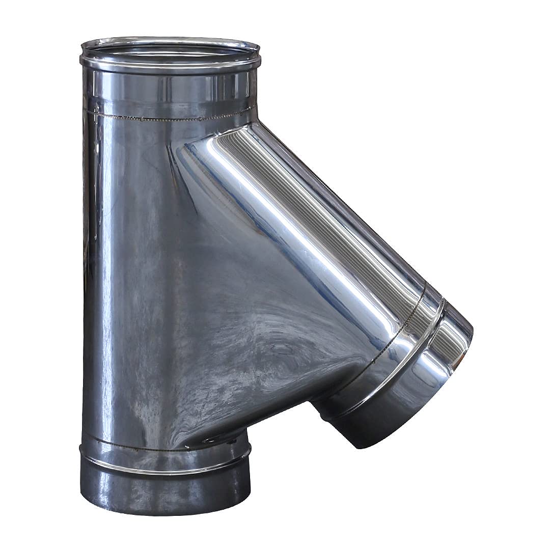 Raccordo Braga a 135° Monoparete in Acciaio Inox AISI 304 SP. 5/10 - per Camini (Ø150 mm)