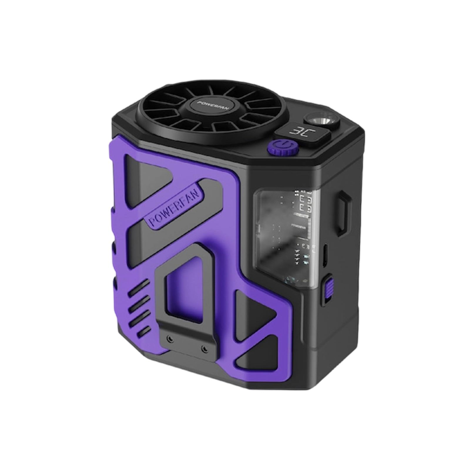 carotoe Waist Fan Belt Fan Rechargable Cooling 6000mAh Clip ABS Texture Suitable for Travel Camping Fishing Use Wearable