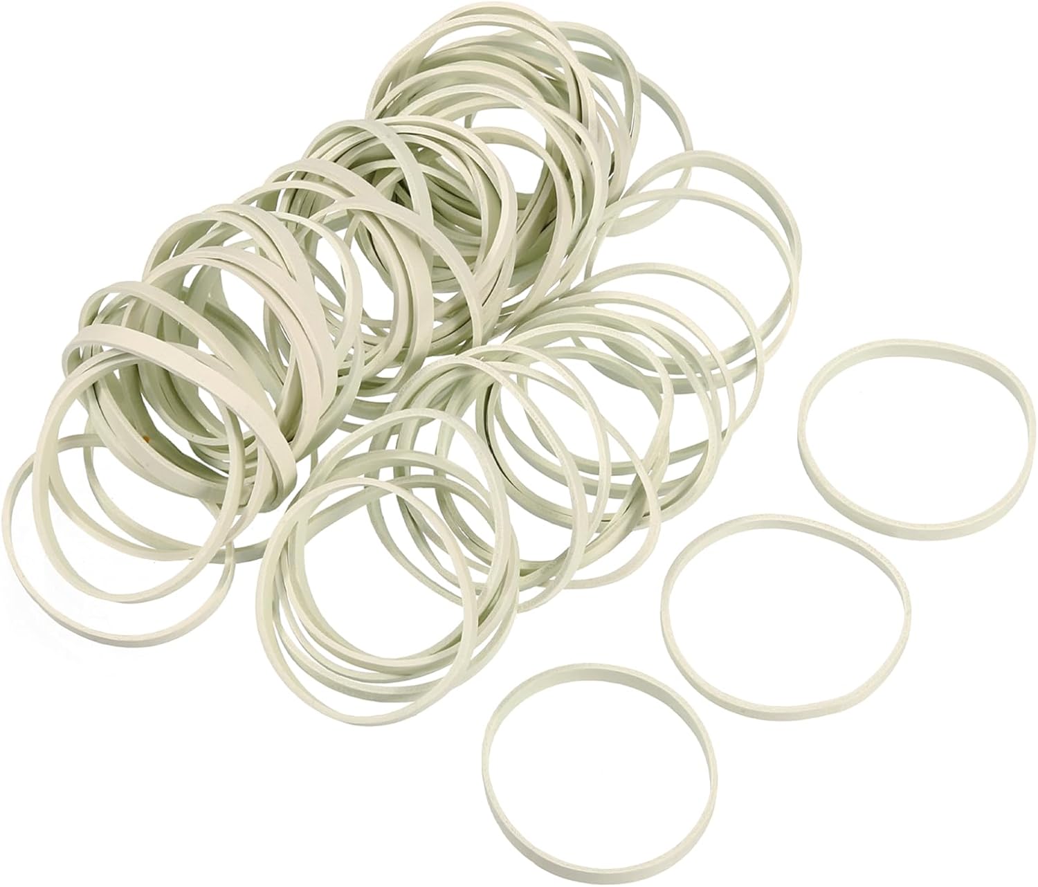 MECCANIXITY 360 Pack Rubber Band Stretchable Rubber Elastic Band White 45mm x 4mm Hair Rubber Bands for Home Office
