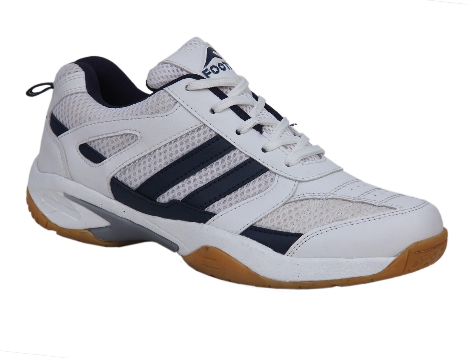 FOOTFIX Boys RYDE White Navy (Non-Marking) Gym/PU Badminton Shoes (Size9 UK/Ind) (B07N68PY9S) Amazon Price History, Amazon Price Tracker