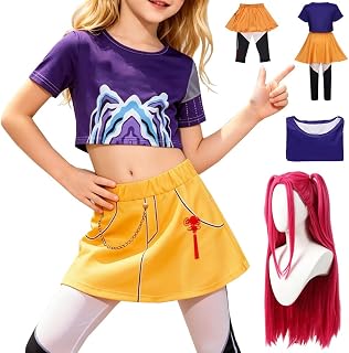 Women Costume,3D Printed Uniform 3PCS Full Set Party Outfit With Wig