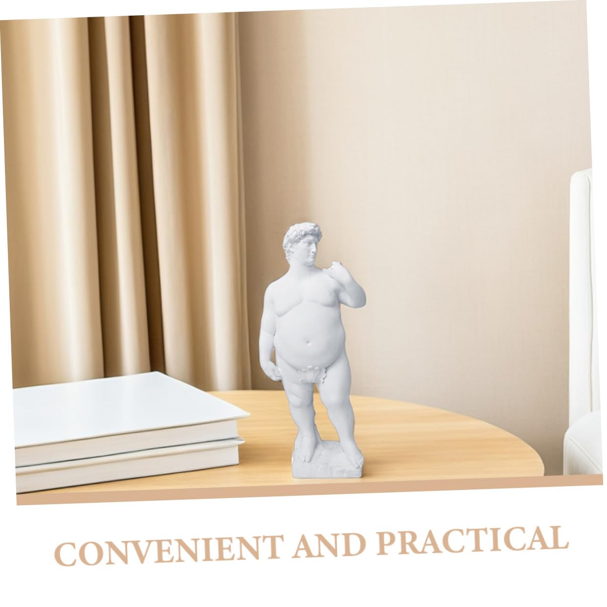 ibasenice Estatua de David Gordo Desnudo para decoración de Escritorio en la Oficina o el hogar, tamaño pequeño para decoración de estantes