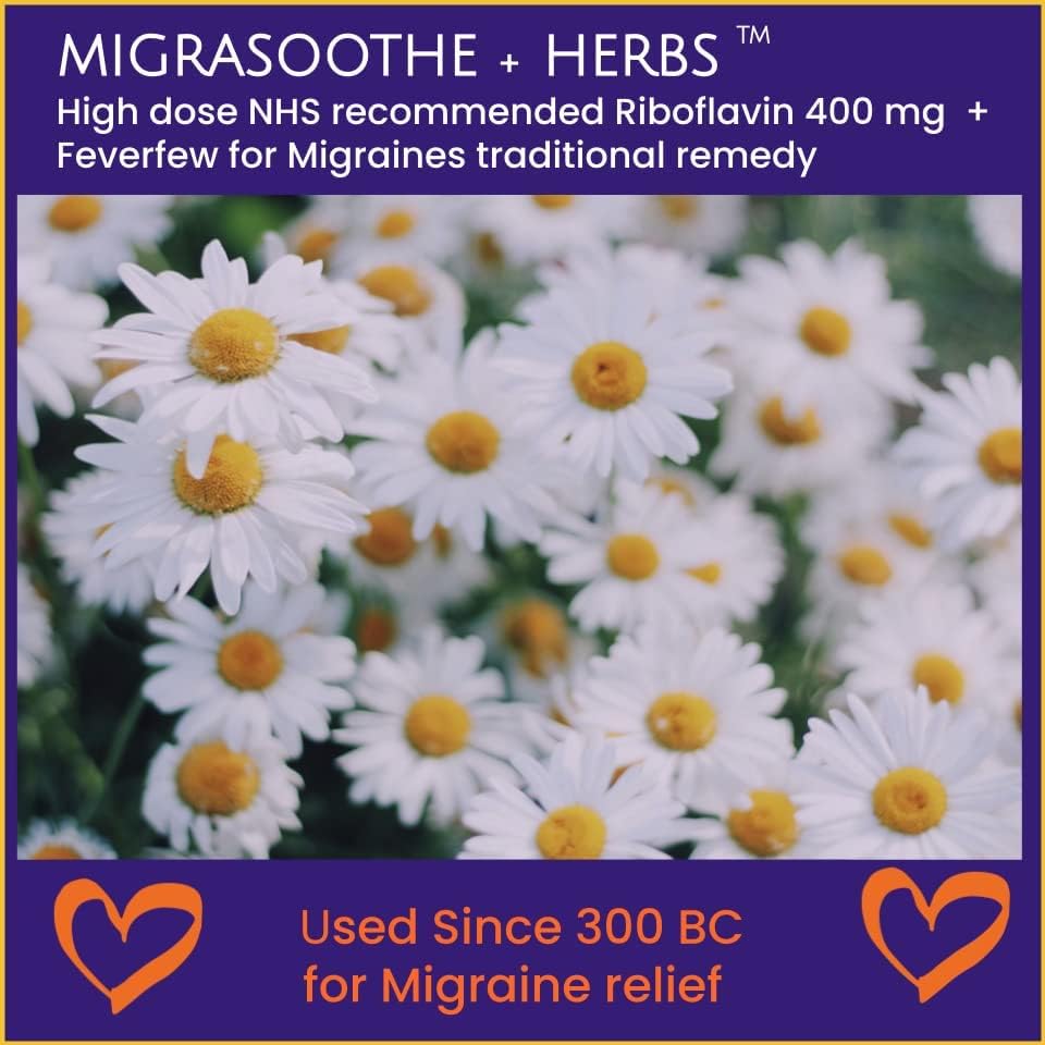 Migraine Relief Feverfew + Ginger + Vitamin B2 Riboflavin 400mg per Capsule - Image 4