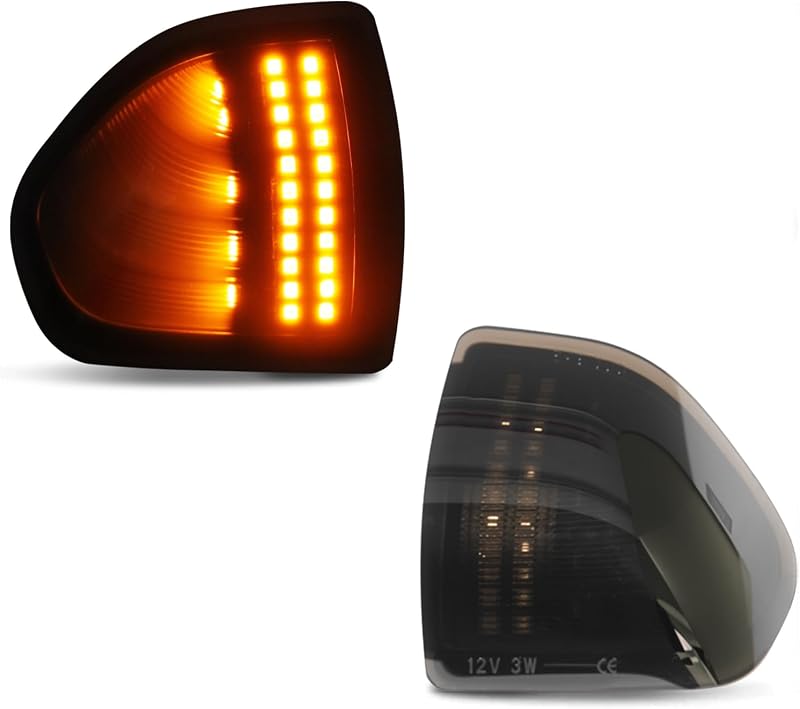 Luz de seta LED para retrovisor lateral D-Lumina lente fumê Dodge RAM 2010-2018 – Par